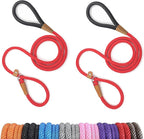 lynxking 6 FT Dog Leash Slip Lead 2 Pack Strong Heavy Duty Braided Dog Training Leash No Pull Training Lead Leashes for Medium Large and Small Dogs