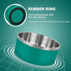 LIHONG Stainless Steel Dog Bowls for Large Dogs,Dog Food Water Bowls with Non Slip Rubber Bottom,Pet Feeding Bowl,Double Wall Insulated,Rustproof(64oz,Deep Green)