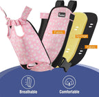 Pawaboo Pet Carrier Backpack, Adjustable Pet Front Cat Dog Carrier Backpack Travel Bag, Legs Out, Easy-Fit for Traveling Hiking for Small Medium Dogs Cats Puppies, Extra Large, Black + Pink Daisy