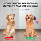 Dog Brush Kit - Self-Cleaning Slicker Brush with Bath Brush & Undercoat Rake | Deshedding Tools for Large - Small Dogs & Cats, Professional 3-in-1 Pet Grooming Set for Heavy Shedding, Purple
