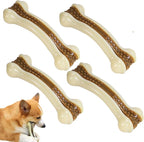 Dog Chew Toys for Aggressive Chewers, 4 Pack Beef Flavor Tough Dog Bones for Large/Medium Breed Dogs, Nylon Pet Teething Toys