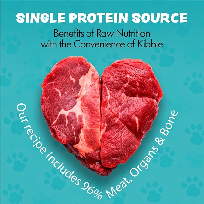 Freeze Dried Dog Food for Small & Large Breeds Dogs, 6 Oz Beef Dog Food Toppers for Picky Eatres, Made in USA - Grain Free & All Natural Freeze Dried Dog Treats Made with 96% Meat Organs