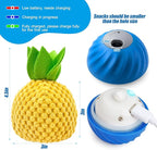 AIERSA Interactive Dog Toys, Automatic Dog Treat Ball Dispenser Toy to Keep Them Busy, Anti-Boredom Electric Moving Puzzle Dog Toys, Self-Rolling Treat Ball Toy for Small and Medium Dogs (Pineapple)