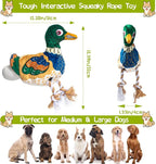 Squeaky Egg Duck Dog Toy with Crinkle Wings & Rope Legs - Interactive Plush Pull Game for Small to Medium Dogs, Gentle Chew Safe Design