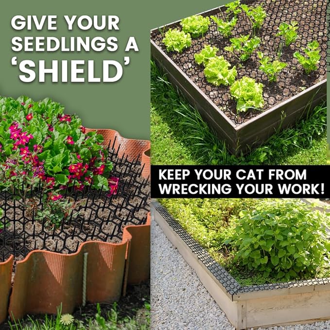 20 Pack Cat Deterrent Mat with Spikes, 16 x 13 inch Humane Cat Repellent Mat to Protect Plants, Sofas & Doorways, Safe & Effective Animal Barrier