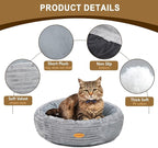Cat Bed, Cat Bed for Indoor Cats, 20’’ Donut Cat Bed for Cats and Small Dogs, Washable Round Pet Bed, Indoor Use