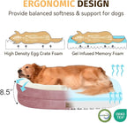 Orthopedic Washable Large Dog Bed: Cooling Dog Bed with Bolsters - Jumbo Bed Waterproof Removable Cover Non-Slip Pet Bed for Extra Large Sized - Pink