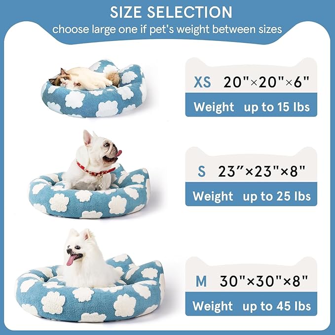 Waterproof Dog Beds for Medium Dogs, Removable and Washable Dog Bed, Cozy Soft Round Dog Bed with Waterproof Liner, Cute Donut Dog Bed for Indoor Cats ＆ Small Medium Dogs