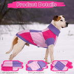 Turtleneck Pet Sweaters for Dogs Boys or Girls,Color Inlay and Moving Needle Pattern Dog Sweater,Pet Clothes,Dog Sweaters,Suitable for Various Breeds Dogs or Sizes (Purple Group,XL)