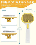 FURGO 3-in-1 Pet Steam Brush for Dogs & Cats – Reduces Static, Short-Pin Head for Short Hair, One-Click Release Button, Dog Spray Brush for Shedding Control (Short)