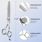 GLADOG 6.5" 9CR Thinning Shears for Dogs - Professional Dog Thinning Scissors with Luxurious Diamond Pivot Nut, Ideal Dog Grooming Scissors for Reducing Bulk, Dog Shears，Dogs Scissor for Grooming