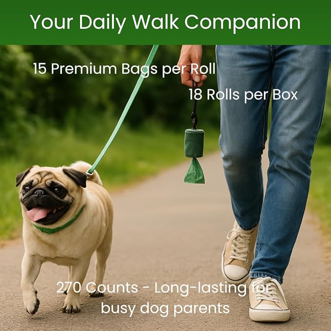 100% Certified Home Compostable Poop Bags (90Count 6 Rolls), Extra Thick (20 Micron) Leak Proof, Unscented Standard Size 9 X 13'', Plant Based, ASTM D6400 & EN 13432 Compliant