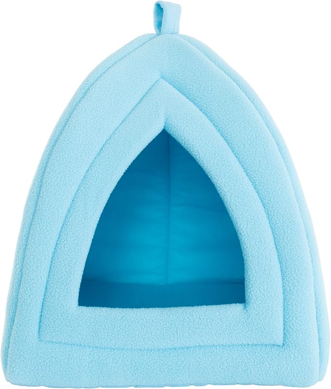 Cat House - Indoor Bed with Removable Foam Cushion - Pet Tent for Puppies, Rabbits, Guinea Pigs, Hedgehogs, and Other Small Animals by PETMAKER (Blue)
