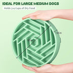 WHIPPY Slow Feeder Dog Bowl, Puzzle Maze Design to Slow Down Eating, 3-Cup Capacity, Anti-Gulping Food Bowl for Medium & Large Dogs,Mint Green