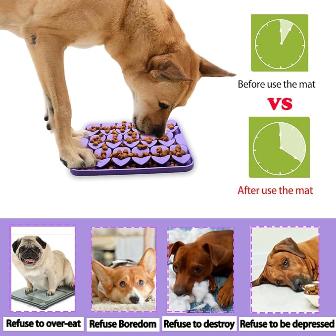 Small Silicone Snuffle Mat for Small Dogs Puppy Cat Slow Down Eating,Slow Feeder Lick Mat for Dry Wet Food for Pet Training Smell,Encourages Natural Foraging Skill,Relieving Stress