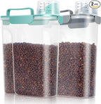 TBMax Pet Dog Cat Food Storage Containers 2 Pack 10 to 14 Lbs, Airtight Cat Food Dispenser with Large Spout & Portable Handle, Travel Dog Treat Storage Bin Bird Seed Container-Cyan+Dark