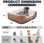 Dog Beds for Medium Large Dogs, Fluffy Cat Beds for Indoor Cats, Calming Pet Bed for Puppy and Kitty, Extra Soft & Machine Washable with Anti-Slip Bottom, Coffee, 25inches