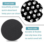 Car Coasters for Cup Holders,2 Pack Dog Paw Car Cup Holder Coasters,2.75" Universal Size Anti Slip Rubber Mat,Automotive Cup Holder Decal Decor,Dog Gifts for Dog Lovers for Women,Men,Mom