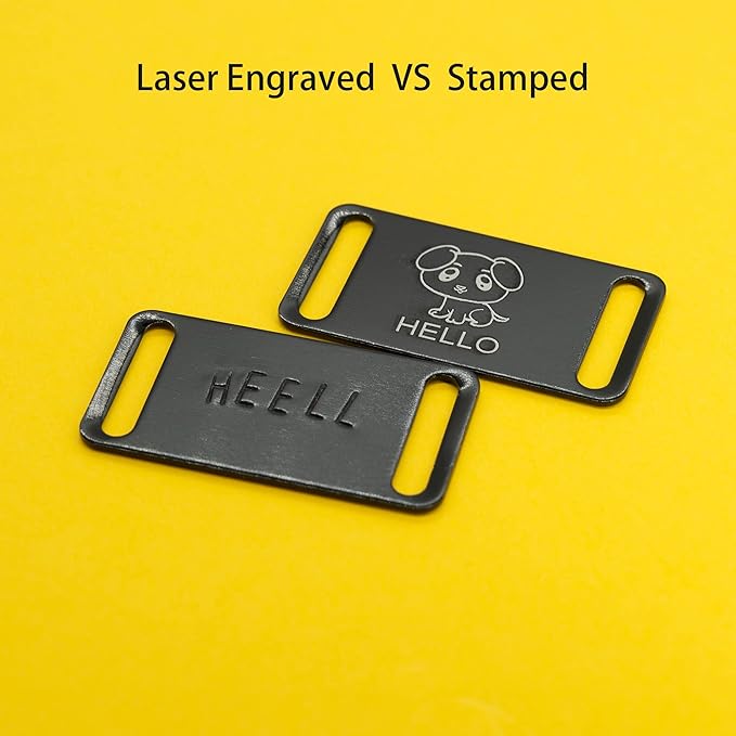 StayMax Aluminum Engraving Blanks Tags Stamping Blanks Tags Blank Dog Tag Pet ID Tag 25 Pieces (Black)