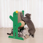 Cat Scratching Post, 4-in-1 Cat Scratcher and Cardboard Scratching Post with Toys and Plush Ball for Indoor Outdoor Cats,Protecting Furniture with Catnip, Large