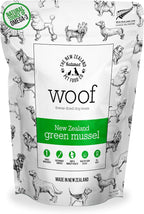 WOOF Freeze Dried Dog Treats - High Protein, Small & Large Dog, Natural, Topper, Treat, Green Mussels - 1.76 oz