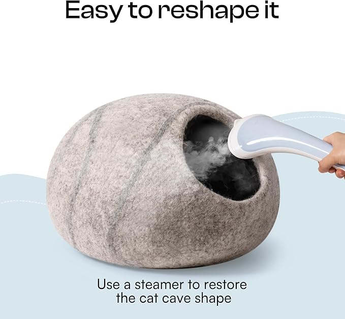 Cat Cave Bed -Handmade Wool Cat Bed Cave, Cat Bed Cat House, Felt Cat Caves for Indoor Cats and Kittens