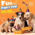 Dog Toys for Aggressive Chewers: Gift Box with 3 Pack Dog Chew Toys, Indestructible Dog Toy for Large Dogs Birthday, Chew Toys for Dogs, Bacon Flavor, Tough Dog Toys to Keep Them Busy