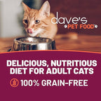 Dave's Pet Food Grain Free Wet Cat Food (Tuna & Salmon in Aspic), Naturally Healthy Canned, Added Vitamins & Minerals, Wheat & Gluten-Free, 3 oz (24 Pack)