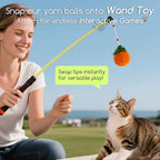 12 Pack Cat Toy Balls, Hand-Knitted Woolen Yarn Cat Balls Toy with Bell Inside, Interactive Kitty Toys for Indoor Kitten Teething, Chasing & Self Play(Fruit-Shaped)