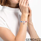 GEMDAZZ Sparkling Puppy Paw Print Charms in 925 Sterling Silver, Pave Dog Pawprint CZ Round Beads and Always in My Heart Charms, Gift for Animal Lover, fit European Women Bracelet/Necklace