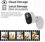 2PC Security Camera Wireless Outdoor, 2K Surveillance Indoor Home Camera, Battery Powered WiFi Camera for Home Security with Color Night Vision, AI Detection, 2-Way Audio, IP65, SD/Cloud, Works Alexa