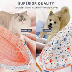 Cat Bed Kitten Bed,Washable Cat Beds for Indoor Cats,Pet Bed for Puppy and Kitty, Extra Soft & Cotton Cover Small Dog Bed