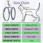 PUPTECK Adjustable Cat Harness and Leash Set Escape Proof Kitten Strap Collar for Walking Travel, Purple Green