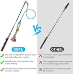 DIBBATU Flirt Pole for Dogs Interactive Dog Toys for Large Medium Small Dogs Chase and Tug of War, Dog Teaser Wand with Lure Chewing Toy for Outdoor Exercise & Training