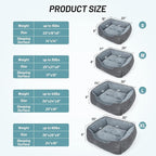 MIXJOY Dog Bed for Large Medium Small Dogs, Rectangle Washable Sleeping Puppy Bed, Orthopedic Pet Sofa Soft Calming Cat Beds Indoor Cats, Anti-Slip Bottom with Multiple Size (25'', Grey)