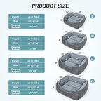 MIXJOY Dog Bed for Large Medium Small Dogs, Rectangle Washable Sleeping Puppy Bed, Orthopedic Pet Sofa Bed, Soft Calming Cat Beds for Indoor Cats, Anti-Slip Bottom with Multiple Size (35'', Grey)
