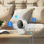 2K Pan-Tilt Indoor Security Camera, 360° Pet/Dog Monitoring, Motion Tracking, Night Vision, 2-Way Audio, Motion Alerts, Compatible with Alexa & Google Assistant (2.4GHz & 5GHz)