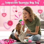 Valentine's Day Dog Toys, Squeaky Hide and Seek Dog Toy, Interactive Puzzle Dog Toys for Boredom and Stimulation, Valentine's Day Dog Gifts for Small and Medium Dogs (Strawberries, Pack of 7)