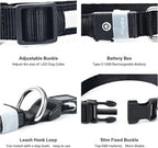 Pceotllar Rechargeable Led Dog Collar - Automatic 7-Color Changes, Water Resistant for Night Walking, Bright Glow (Black, S)