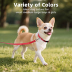 Reflective Dog Collar, Soft Neoprene Padded Nylon Pet Collar with Quick-Release Buckle, No-Choke Design Adjustable for Puppy Dogs,Red,XS