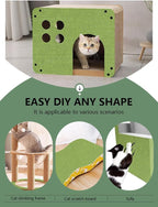 Cat Scratch Couch Furniture Protector, Adhesive Cat Scratch Pad Deterrent for Furniture, DIY Climbing Cat Scratcher Couch Protector from Cat Claws Scratching for Indoor (Green, 78.7x15.8Inch)