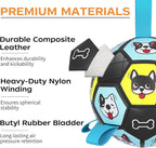 7" Dog Toy Soccer Ball with Straps, Herding Ball for Dogs, Outdoor Interactive Dog Toy, Dog Fetch Toy, Ideal for Medium & Large Dogs, Great Puppy Birthday Gifts