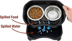 Neater Feeder Express Mess Proof Dog Bowls Elevated for Small Breed – Made in USA – No Spill Raised Slow Feeder Elevated Dog Bowl Stand, Stainless Steel Food and Water Bowl Set, Black