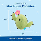 Barkbox 2 in 1 Interactive Plush Dog Toy - Rip and Reveal Toy for Dogs and Puppies - Stimulating Squeaky Pet Toys | Consuela Cactus (Small)