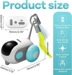 Turbo Tail 3.0 Interactive Cat Toy - Smart Remote Control Electric Mouse with Feathers, 3 Play Modes (Smart/Manual/Standby), Auto Obstacle Avoidance, Type-C, 8H Playtime - Blue (2PCS)