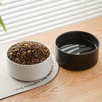 Ceramic Set of 2 Dog Bowls - Classic Dogs Food & Water Bowl for Small and Medium Breed, Heavy-Duty Non-Slip Dog Dishes, Food Grade Pet Bowl, Dishwasher & Microwave Safe (6'', 2*30OZ, Black)