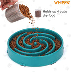 Green Slow Feeder Maze Puzzle Bowl - Large Dog Non Slip Food Feeding Dishes, Interactive, Bloat Stop, Choking Prevention