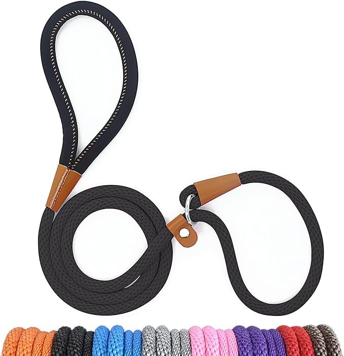 lynxking Dog Leash Slip Lead 5 6 8 FT Dog Training Leash Strong Heavy Duty Rope No Pull Training Lead Leashes for Dogs