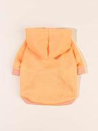 QWINEE Basic Dog Hoodie Sweatshirt Puppy Sweater Warm Cat Costumes Pet Clothes for Chihuahua Puppy Kitten Small Medium Dogs Orange X-Small