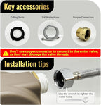 135OZ Automatic Water Dispenser for Dogs Patented Automatic Dog Water Bowl Fit 3/4'' GHT Male Faucet Outdoor Large Dog Water Bowl Include Water Hose Copper Connector Large Drinking Area Brown